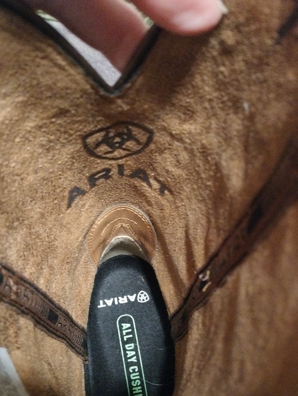 Ariat Brown Leather Western Boots with Turquoise Stitching - Picture 2 of 6
